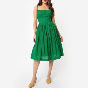 Emily and Fin Enid dress palm green broderie anglaise XXL kelly pockets India